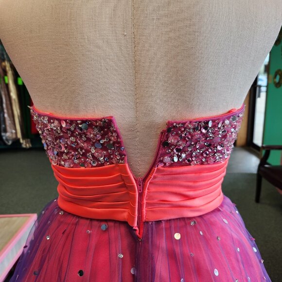 Mori Lee 91002 Size 14 Wild Berry Ballgown Prom Dress/Formal Gown - Picture 7 of 9